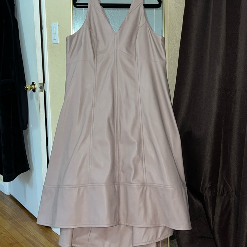 Maeve V-Neck Faux Leather Dress